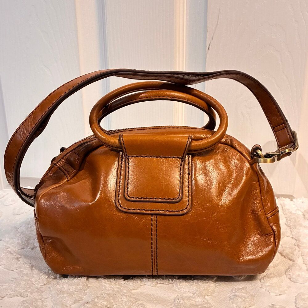 EUC Hobo International Sheila Satchel Cognac Brown Crossbody Handbag - Picture 4 of 10